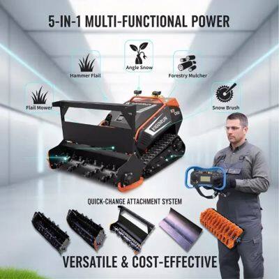 Remote Mulcher, 48V / 1500W Servo Motor Remote Control Grass Cutter for Brush Clearing Vigorun MTSK1000