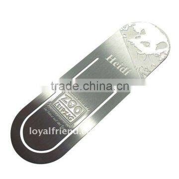 High Quality Custom Stainless Steel Bookmark with Logo