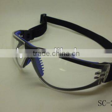 safety glasses with flexible elastic band