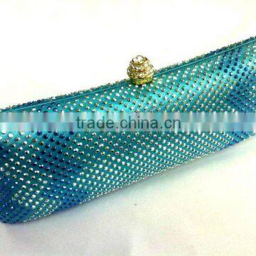 wave blue sequin evening clutch bag