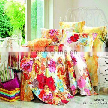 Reactive Dye Flower Print Bedding Cotton Duvet Cover Bed Set photo-2