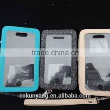 lady's fashion phone wallet mobile case cover with aluminium frame