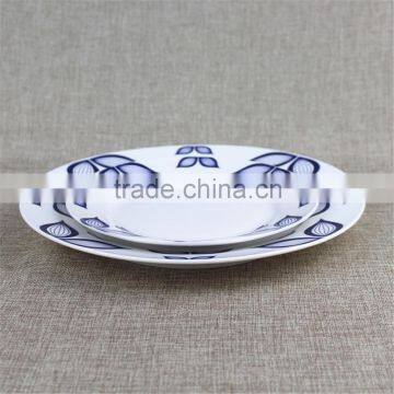 10.5 Inch Broadside Round Shape Porcelain White Glazed Blue Lotus Flower Decrated Inexpensive Hebei Factory 20PCS Ceramic Dinner photo-5