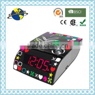 Colourful Printing Avante LED Digital Turning Alarm Clock Radio photo-1
