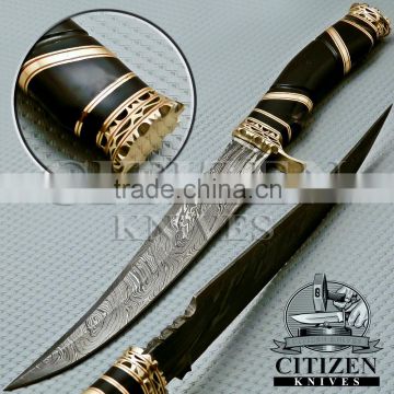 CITIZEN KNIVES, BEAUTIFUL CUSTOM HAND MADE DAMASCUS STEEL HUNTING KNIFE