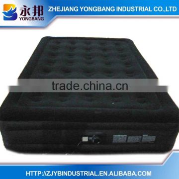 2015 China Supplier YONGBANG Mattresses YB-35 35 Coils Double PVC Inflatable Flocked Air Bed with Electric Pump