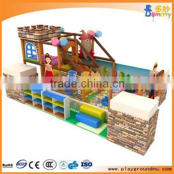 Special design castle theme children indoor playground indoor small play house