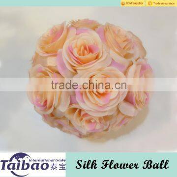 Good quality 16cm diameter artificial rose balls for wedding decoration