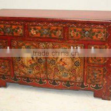 antique Tibetan reproduction furniture hand painted