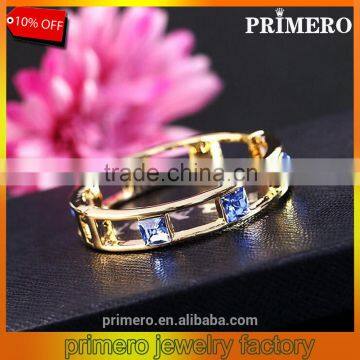 High Quality Style Hollow 18K Gold Plated Square Crystal Bangle Best Gift