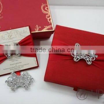 Red Silk Wedding Invitation Box photo-2