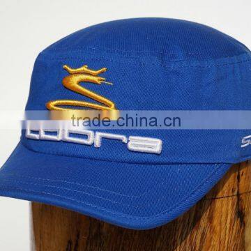 Cotton twill embroidery wholesale blue military cap