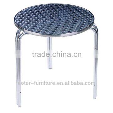 Outdoor garden aluminum round coffee three single legs table