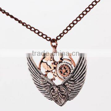 Antique Gold and Silver Plate Wing Pendant Necklace Wholesale 2015 photo-2