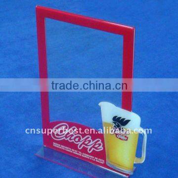 Hot sale acrylic menu holder with silk-screen logo