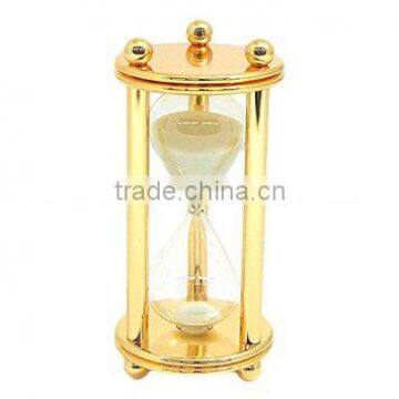 HOURGLASS, BRASS HOURGLASS SAND TIMER, DECORATIVE HOURGLASS