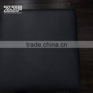 ZJF Black Leather Shoe Stool in Design Retail Wooden Trying Stool photo-5