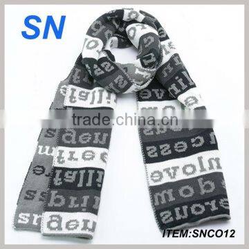 English letter column chunky stripe unisex scarf