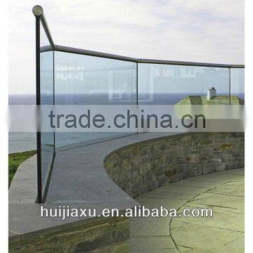 aluminium handrail balustrade with single glass