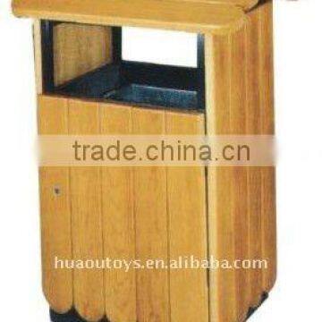 Outdoor Wooden Waste Bin