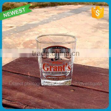 Old Fashional Square Whisky Glass Classic Design Whisky Glass Cup Printing Clear Logo