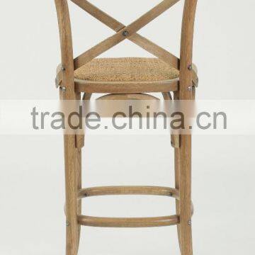 Antique Wooden Armless Bistro Counter Stool/ High Chair photo-5