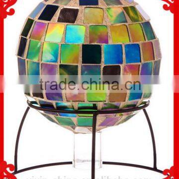DAZZLING GREEN MOSAIC TABLETOP GAZING BALL WITH STAND