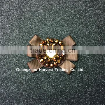 Handmade Beaded Shoe Flower,Grosgrain Ribbon Bow For Shoe Decoration