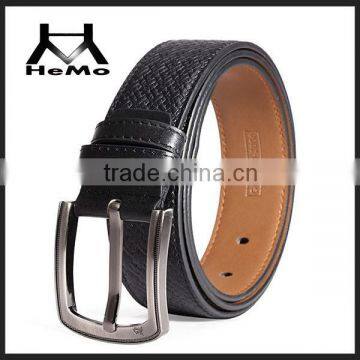 men's pin buckle braided genuine leather belt