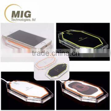 3 Coils Transparent Qi Wireless Charger for Samsung S6 / 6 Edge and for More Phone Charger photo-5