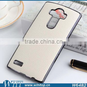 New Product Chrome Gold Side PC Leather Coated Cell Phone Case for LG G4