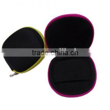 Black Round Zipper Portable Earphone Storage Hard EVA Case photo-3