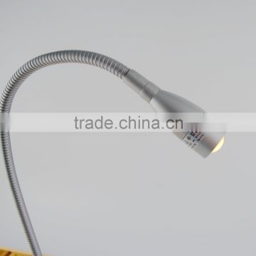 1w flexible led book light with Twist Switch on head/led night reading book light/flexible neck book light(SC-E101)