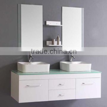 2015 Customization Wholesale Home Bathroom Cabinet Hotel White Laminate Cabinet