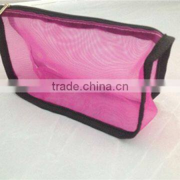 Red Polyester Net Pencil Case
