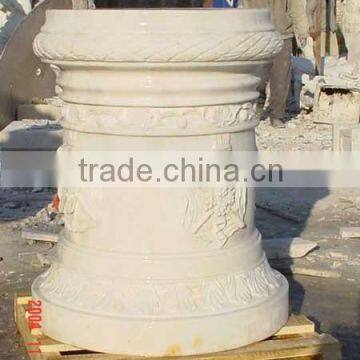 Guangxi white marble stone baluster Railing hand carved sculpture from Vietnam