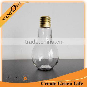 Clear 500ml Light Bulb Jar With Brass Screw Lid