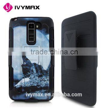 IVYMAX Hot Seller Heavy Duty Black Armor Holster Hybrid Case Cover with Belt Clip For LG K520 Stylus2/LS775 Printed Case                        
                                                Quality Choice