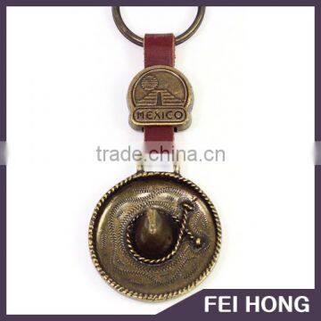 Custom Souvenir Gift Brass Maxico Hat Shape Keychain photo-3