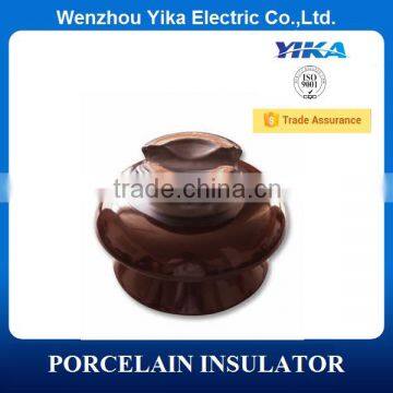 Wenzhou Yika 56-3 ANSI Brown Electrical Porcelain Insulator Pin 33KV Porcelain c/w Spindle