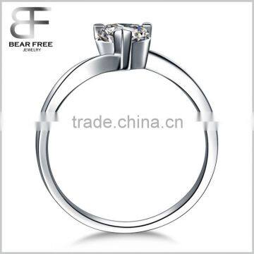 Engagement White Gold Plated CZ Promise Love Wedding Rings 925 Sterling Silver photo-2