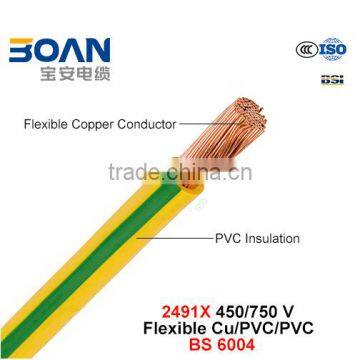 2491X Electric Wire 450/750V Flexible Cu/PVC BS 6004