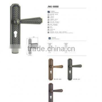 zinc alloy door lever lock on plate, zinc door lock