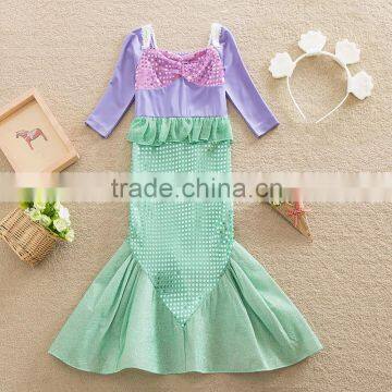 (LG008) purple/green Neat children fancy dresses latest frock designs children party princess dress wedding wear kids