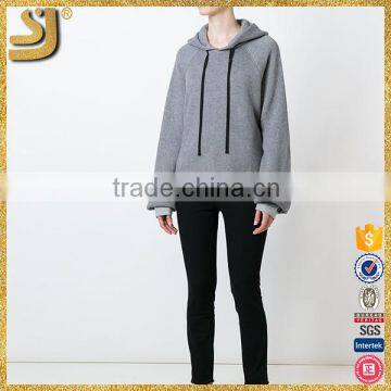Fashion Custom Wear the Side Hem Grey Women Hoodie photo-6