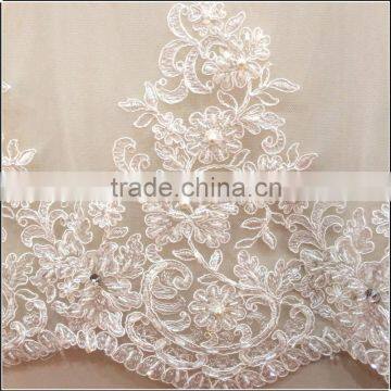 Factory directly manufactured handwork Embroidery Bridal Beaded lace