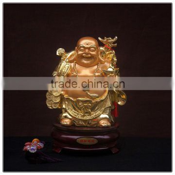 24k golden color buddha statue , chinese lucky fengshui buddha statue