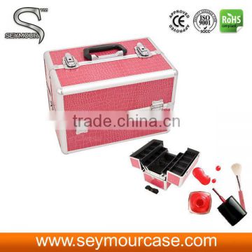 Professional multi- function aluminum make up train case