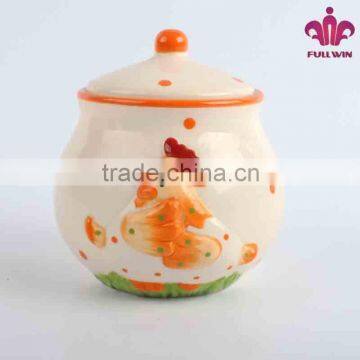 Ceramic sugar container with rooster design