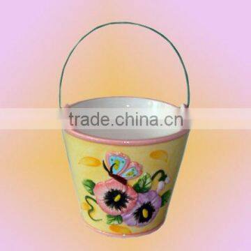 ceramic ice bucket with spring decoration